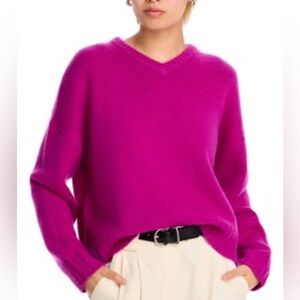 CeCe women’s V neck sweater fuchsia size XL